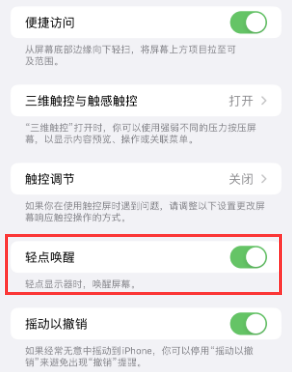 上高苹果授权维修站分享iPhone轻点无法唤醒怎么办 